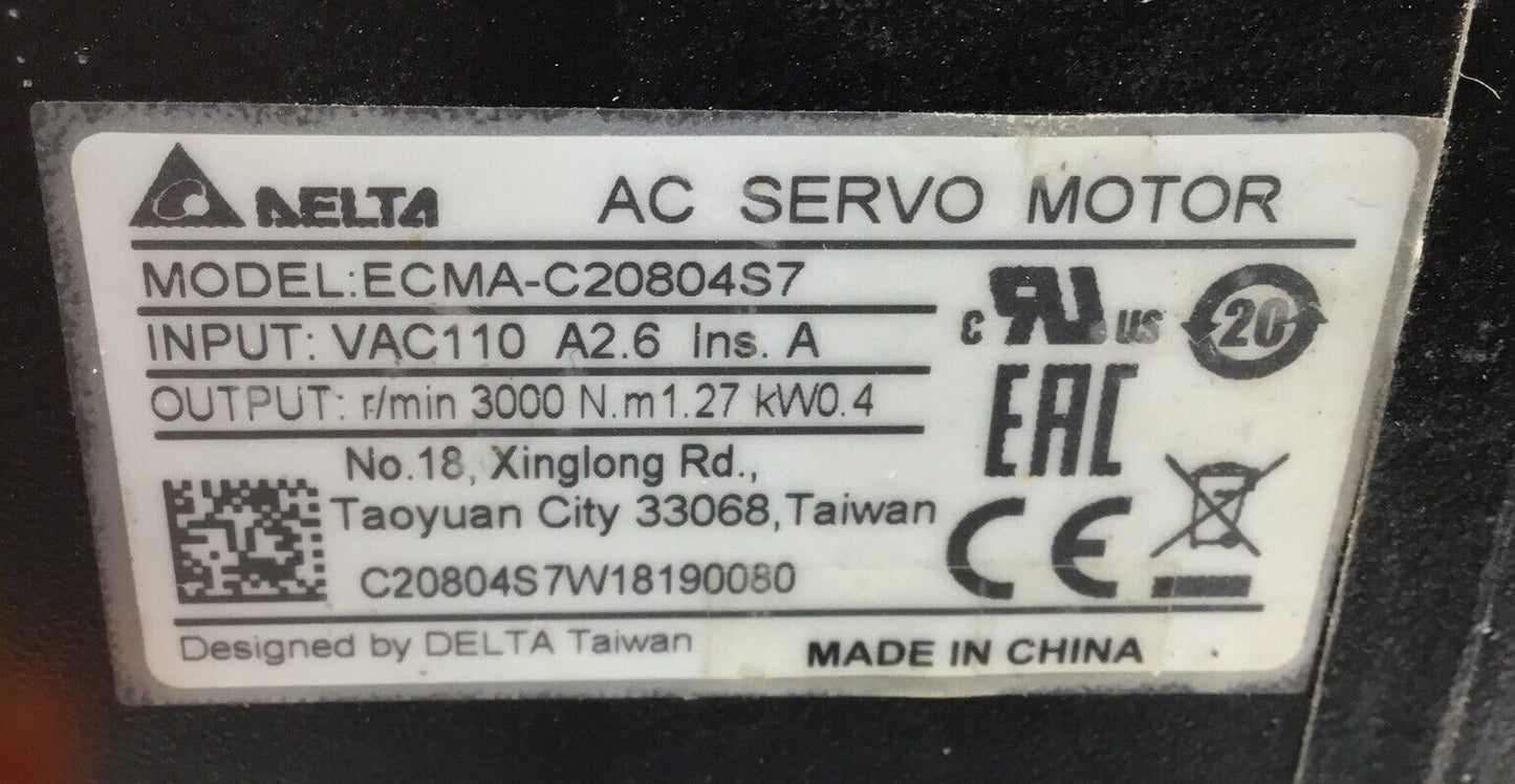 DELTA GROUP ELECTRONICS  ECMA-C20804S7  AC Servo Motor In: 110 VAC      1D-03