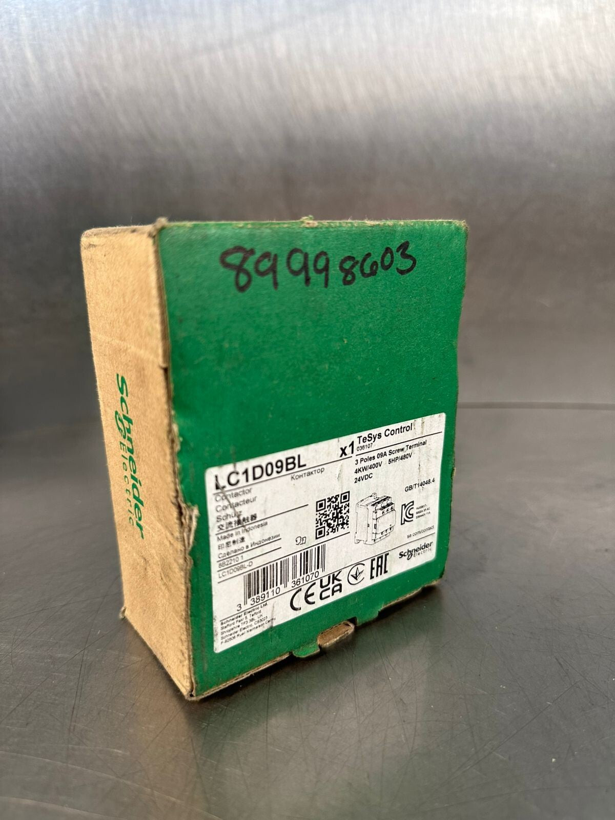 Schneider LC1D09BL 24VDC Contactor 3poles 09A 4KW/400V 5HP/480V (1.1.1)