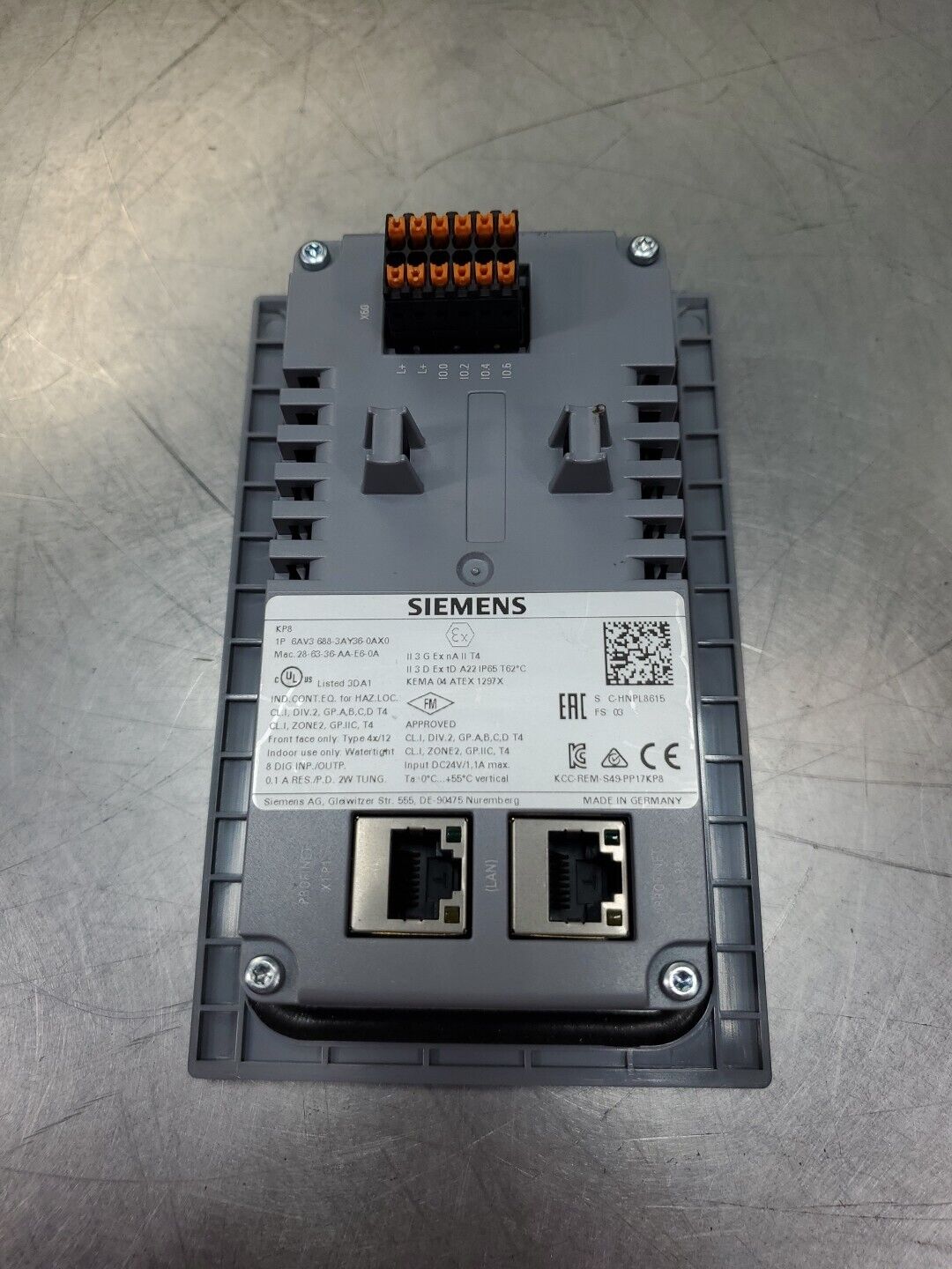 SIEMENS Simatic KP8 (6AV3 688-3AY36-0AX0) HMI 8-Button Panel.                 2C