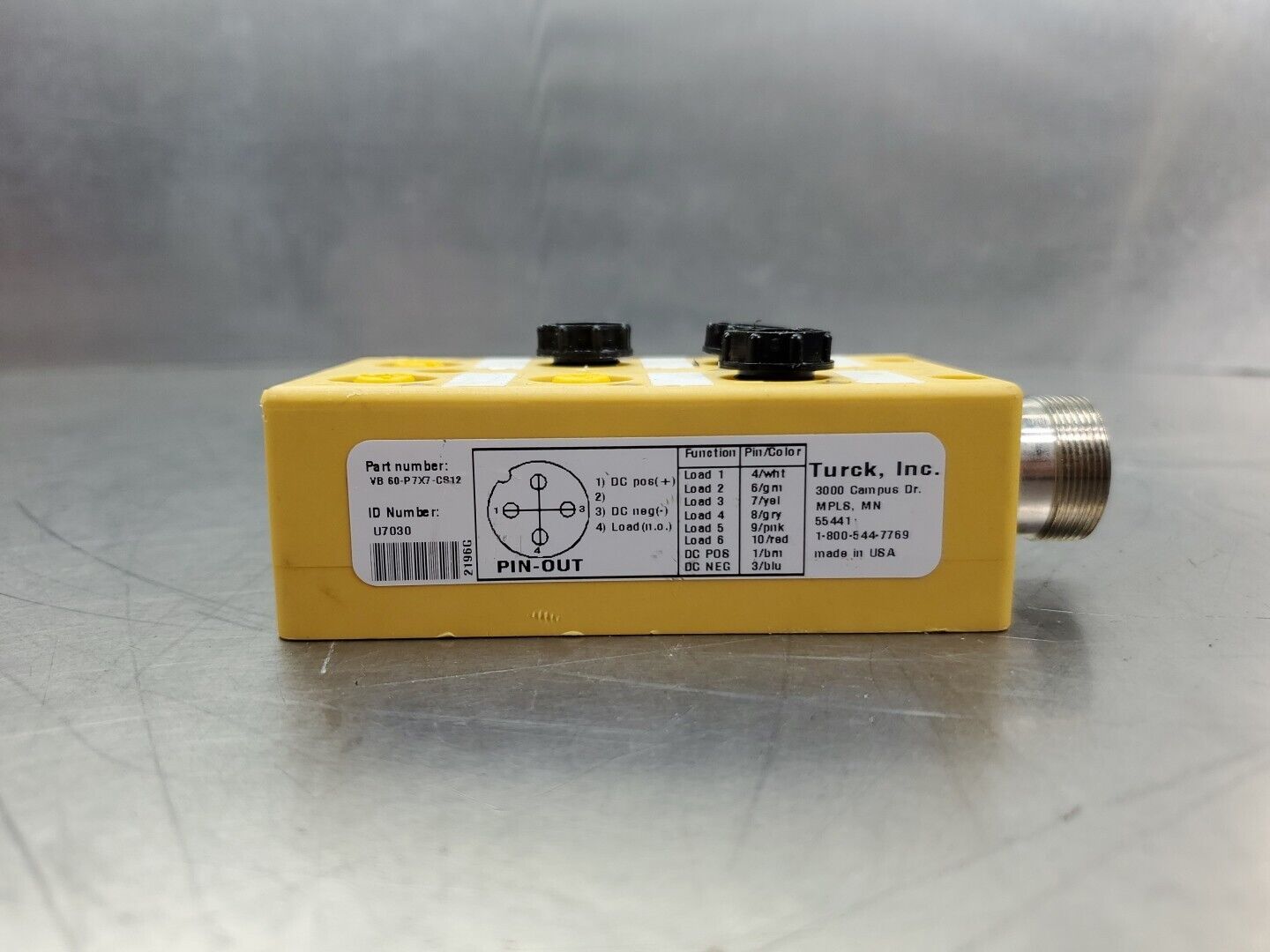 Turck VB 60-P7X7-CS12 Multibox Eurofast 6 Port 5PIN Module.                5E-16