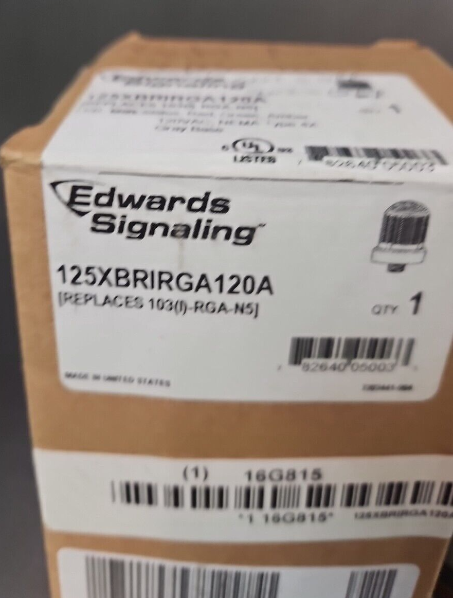 Edwards Signaling 125XBRIRGA120A  Visual Signal Light                   (BIN435)