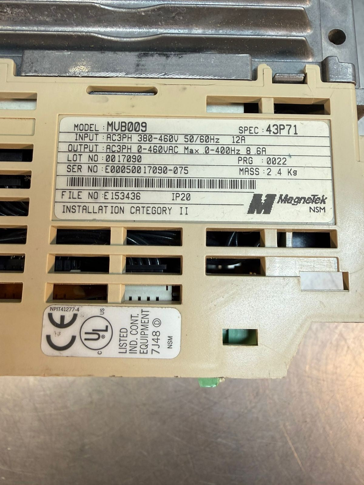 Magnetek MVB009 Ac Drive 5HP 400V 3PH                     (4.6.1)