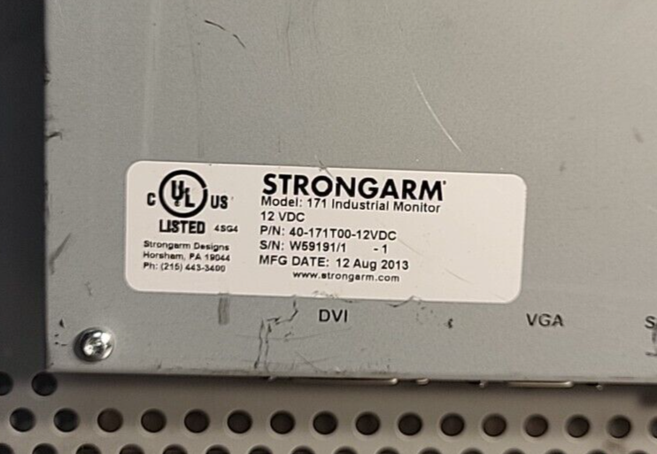 STRONGARM  171 Industrial monitor P/N: 40-171T00-12VDC                  (BIN323)