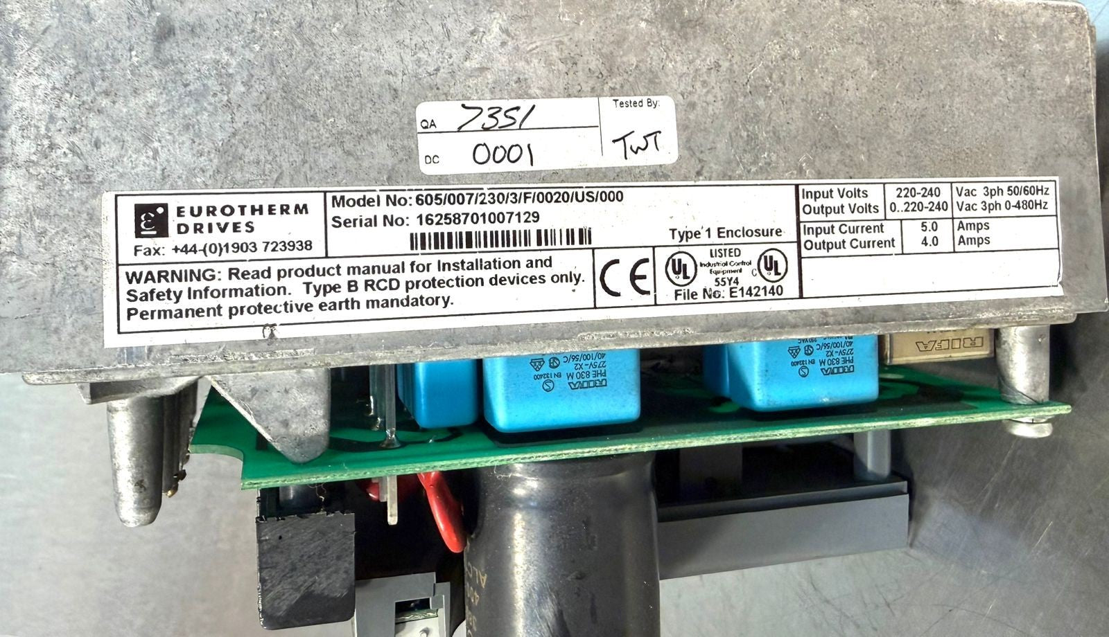 Eurotherm SSD Inverter Drive 605/007/230/3/F/0020/US/000           (3.3.4)