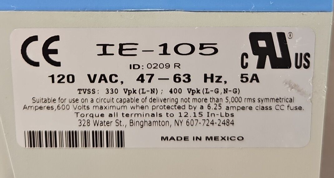 Control Concepts Islatrol Elite IE-120 120VAC Tracking Filter            loc4A12