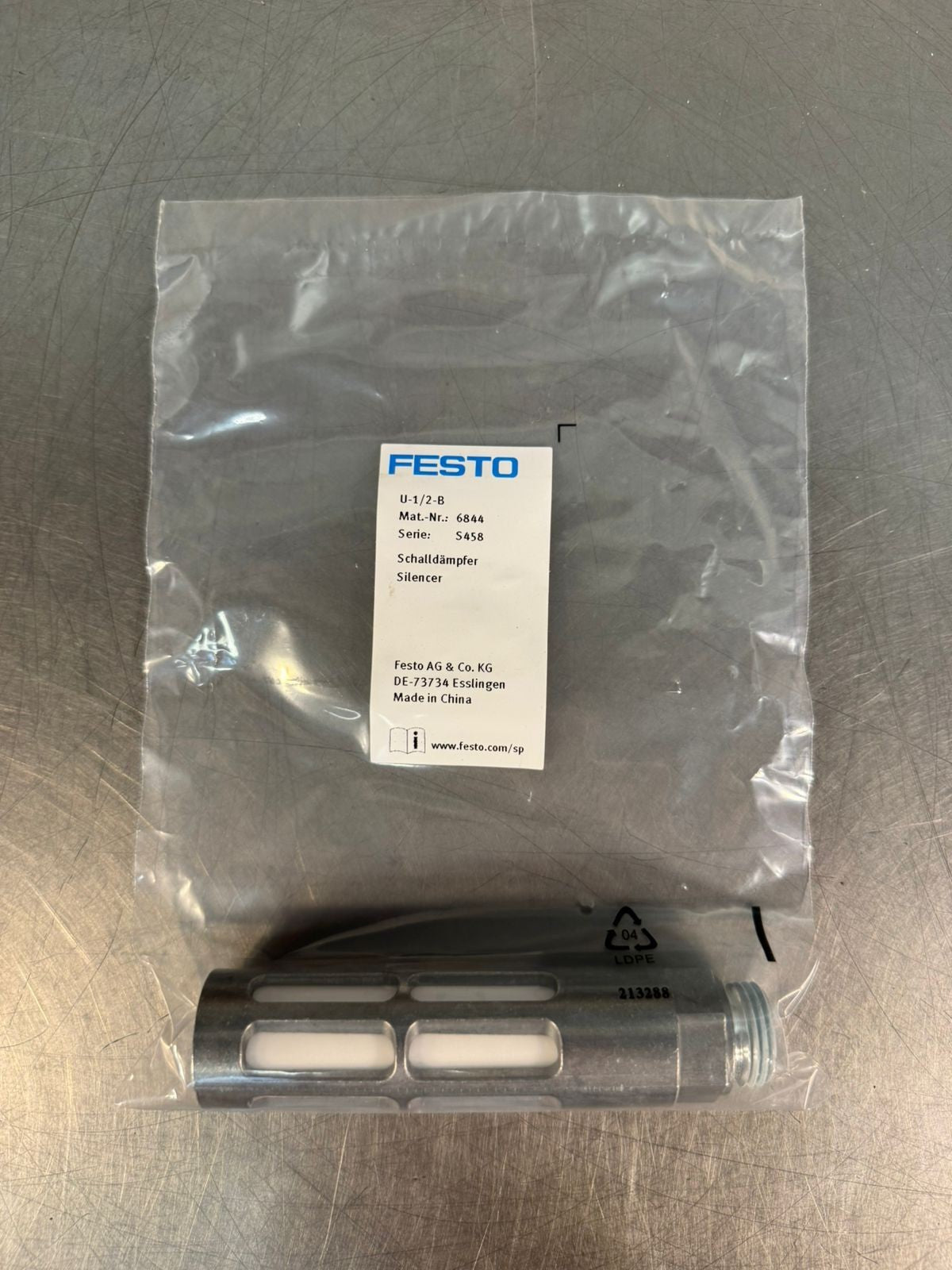 Festo U1/2B Pneumatic Muffler/ Silencer 6844                       (3.3.4)