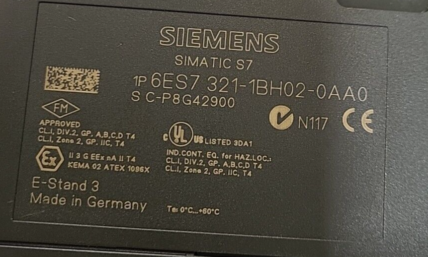 Siemens    6ES7  321 -  1BH02   - 0AA0   Simatic S7      (BIN  4.5.5)