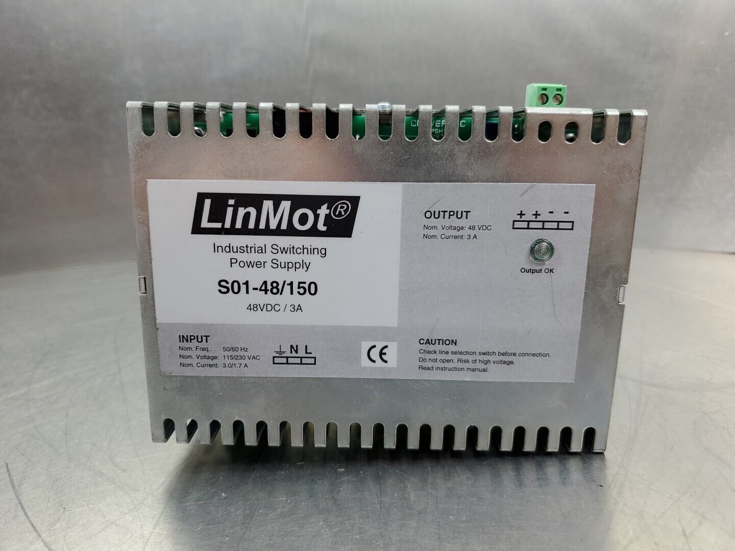LinMot S01-48/150 Industrial Switching Power Supply, 48VDC/3A.             4E-22