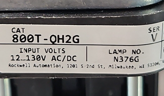 Allen Bradley 800T-QH2G Ser V green Pilot Light12-130V Ac/DC             Loc4C19