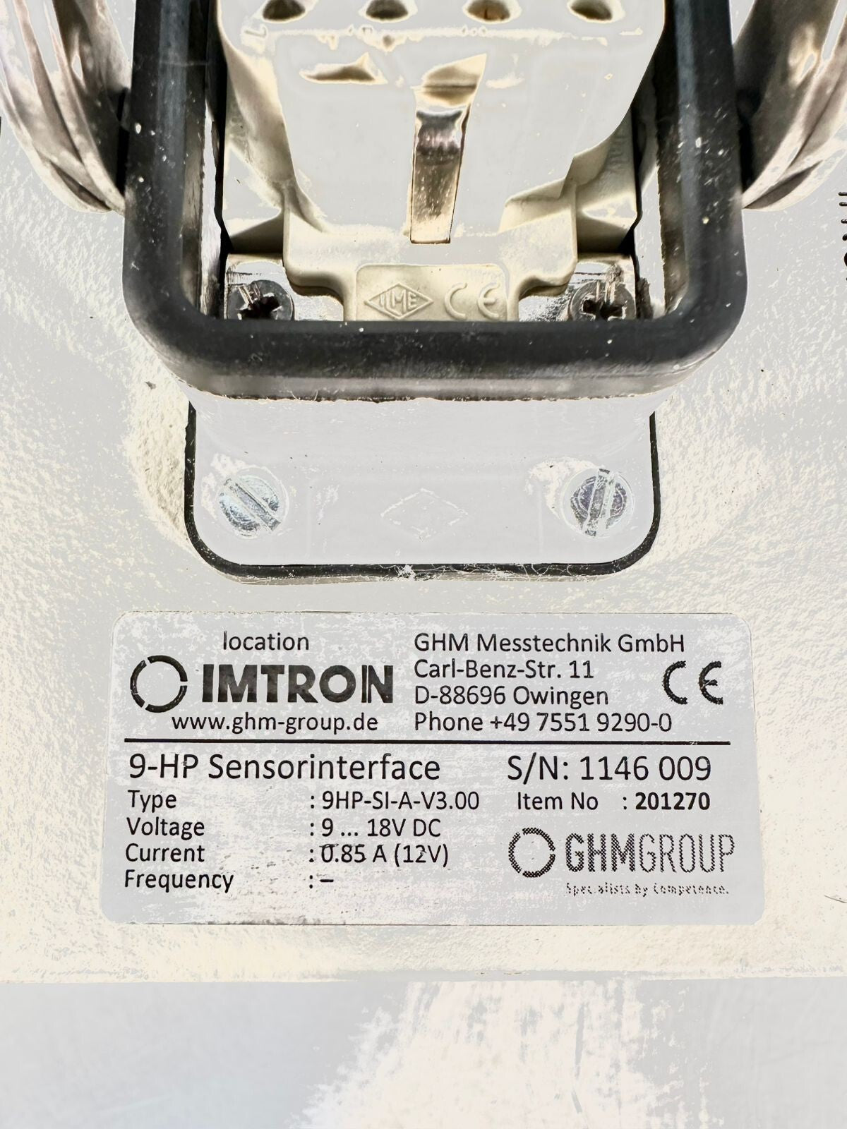 Imtron 9HP Sensor Interface  9HP-SI-A-V3.00   9/18VDC 12V 0.85A  (7.5.2)