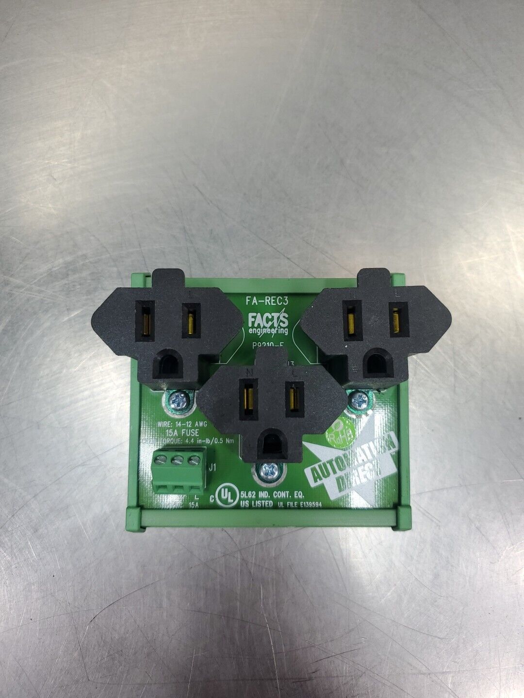 FACTS ENGINEERING FA-REC3 Outlet Module, 125VAC 15A                        4D-03