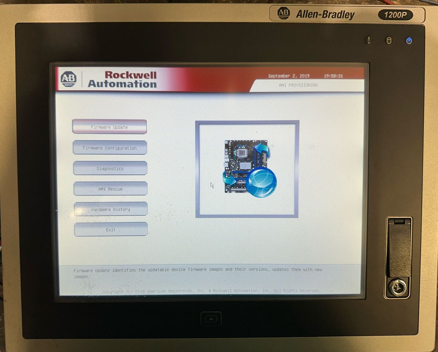 Allen Bradley 6181P-12A2SW71DC Ser F Touchscreen Display 1200P (4.4.1)