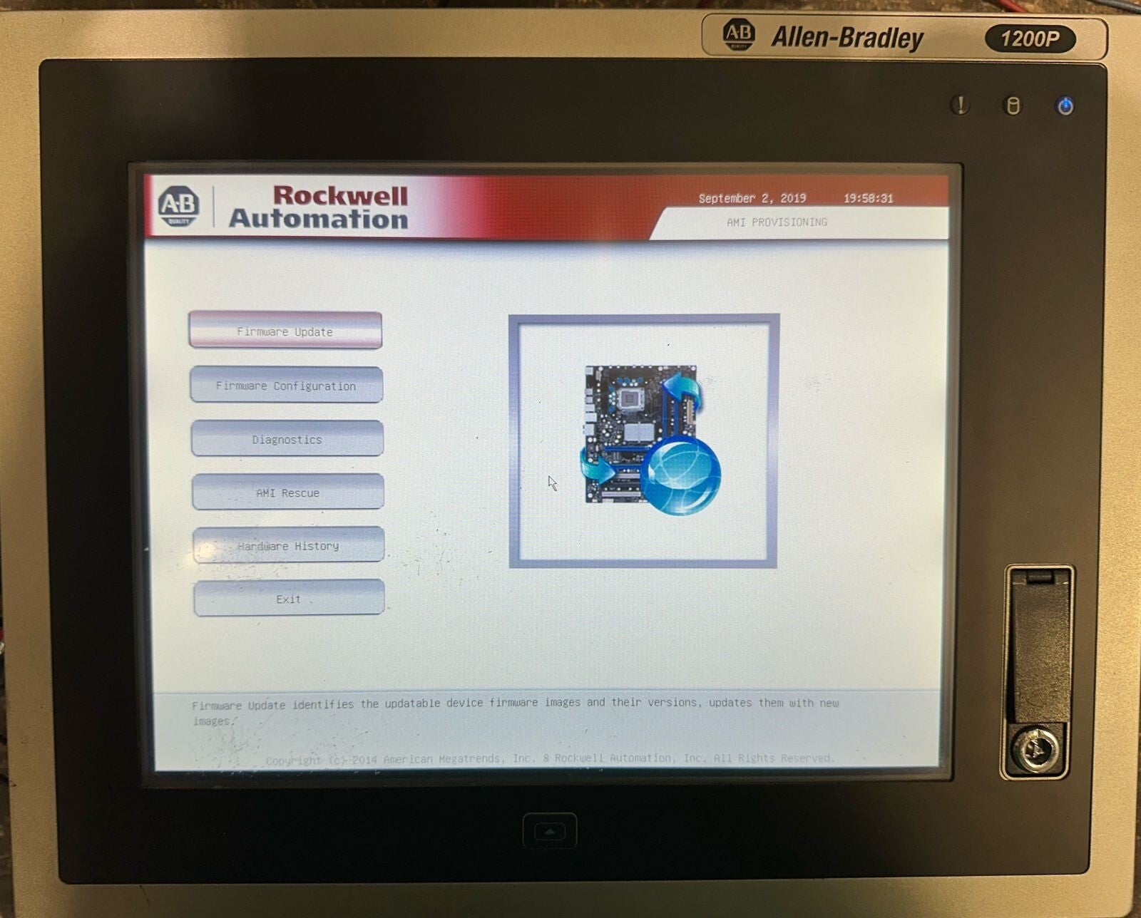 Allen Bradley 6181P-12A2SW71DC Ser F Touchscreen Display 1200P (4.4.1)