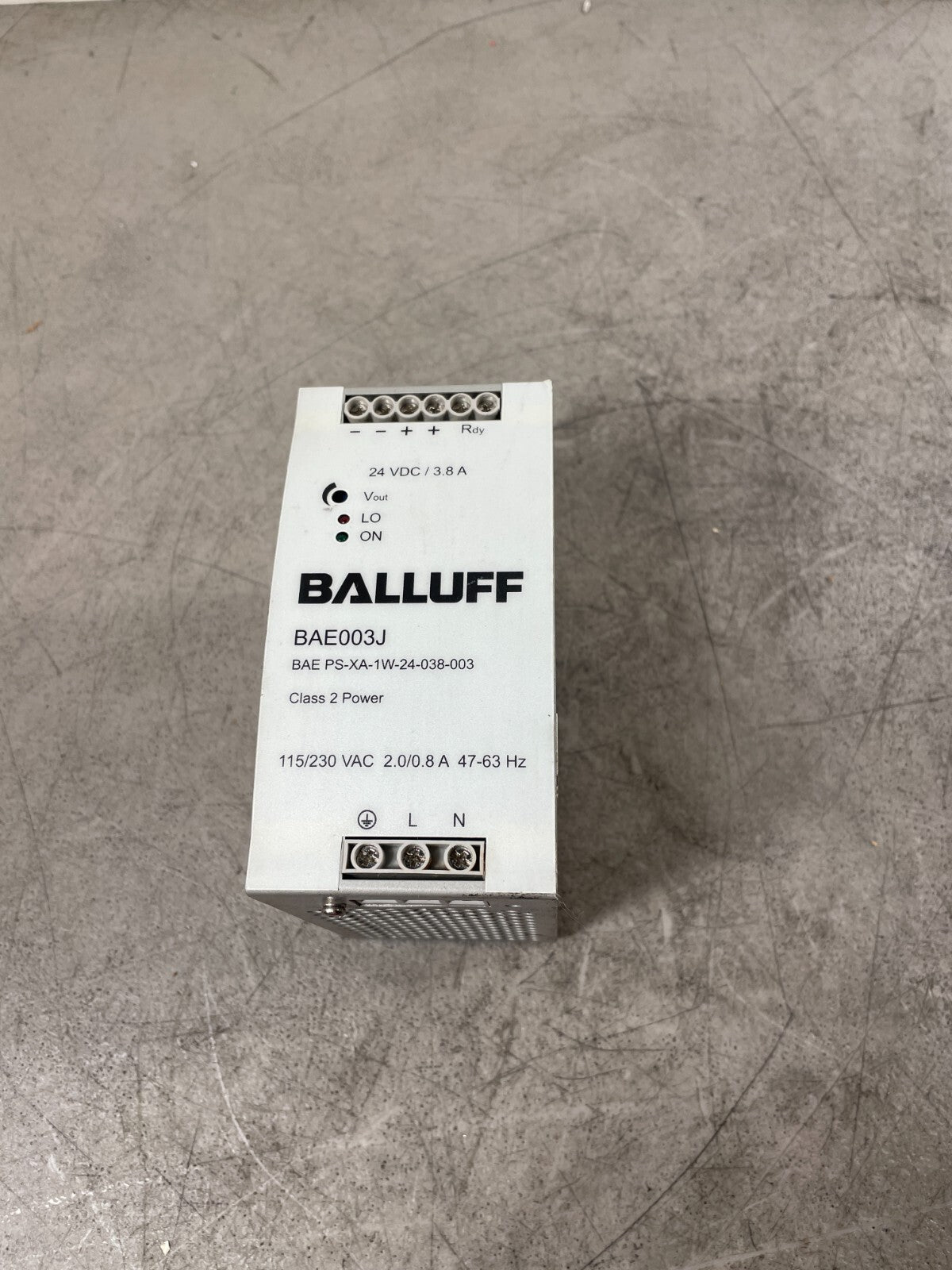 Balluff BAE003J BAE PS-XA-1W-24-038-003 DIN Rail Mount 24 VDC 3.8A Power Supply 