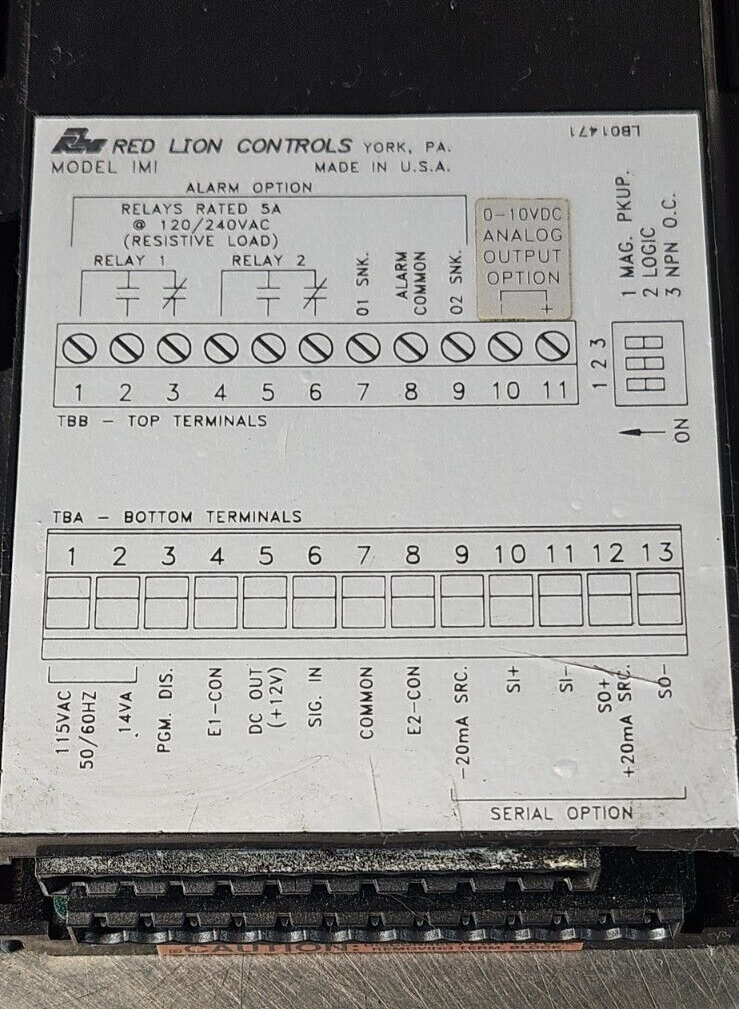 RED LION CONTROLS IMI04109 Digital Panel Meter                          (BIN531)