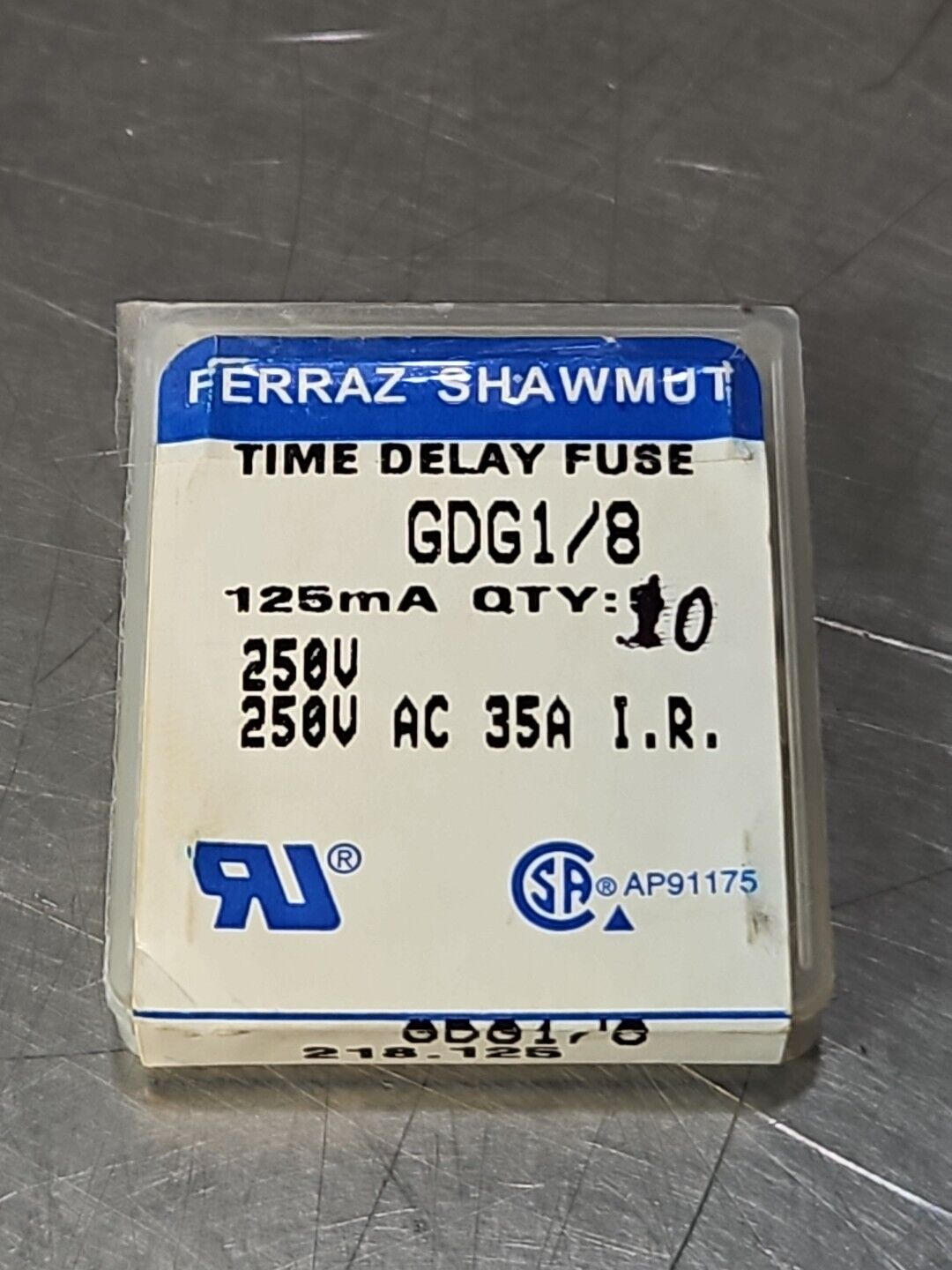 Ferraz Shawmut GDG1/8 Mini Fuse 125mA 250Vac  box w/10                   loc4E17