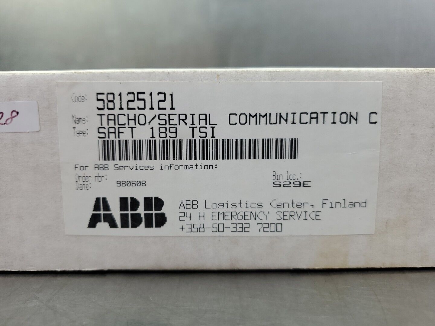 ABB SAFT 189 TSI (58125121) TACHO/SERIAL COMM. CARD.                          3A