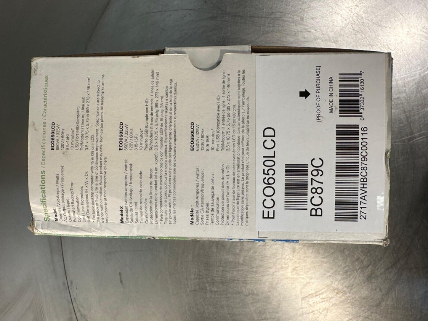 TRIPP LITE ECO650LCD / ECO650LCD - NEW ON BOX (3A-21)