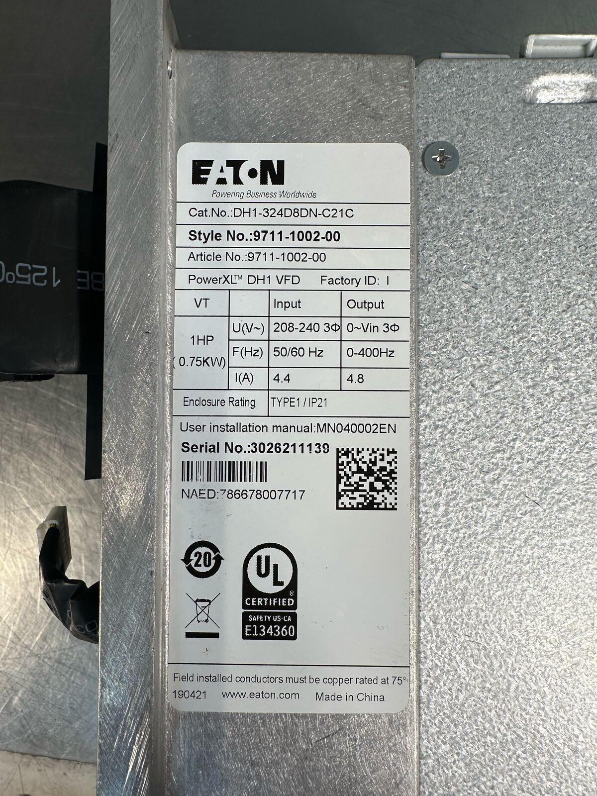 Eaton DH1-324D8DN-C21C  ( 7.4.1)
