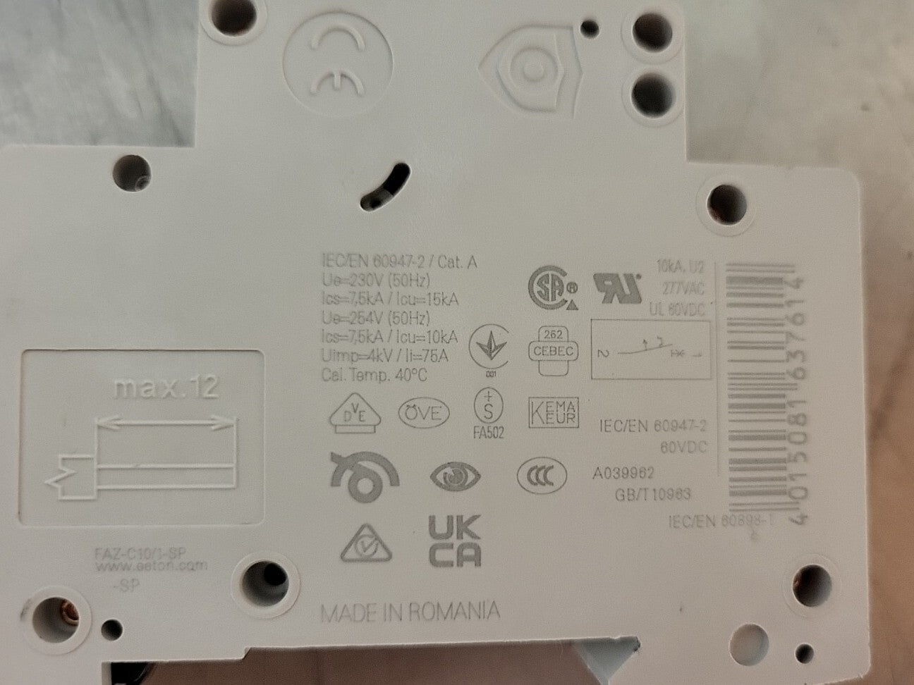 EATON FAZ-C10/1-SP 10A CIRCUIT XEffect (BIN354)