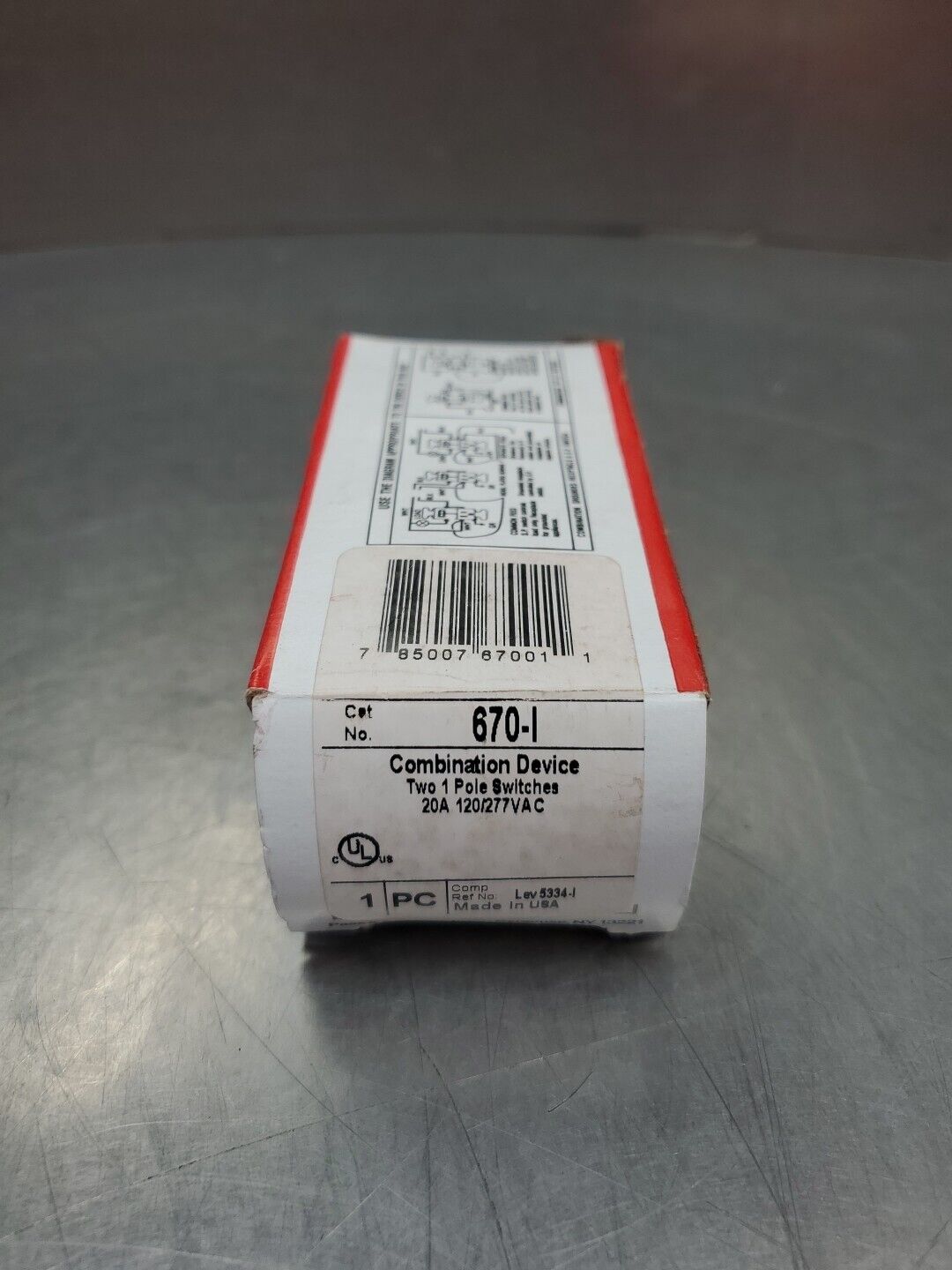 Pass & Seymour 670-I Combination Switch, 1P 20A 120/277V.                  4B-37