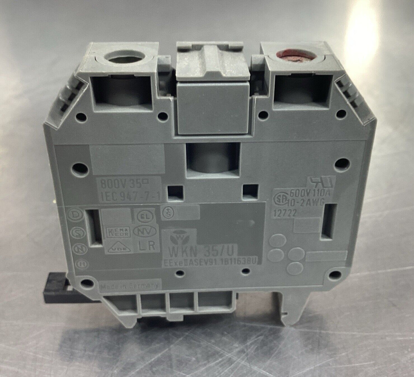 WIELAND  WKN 35/U  IEC 947-7-1  GROUND TERMINAL BLOCK  600V 110A       4C-40