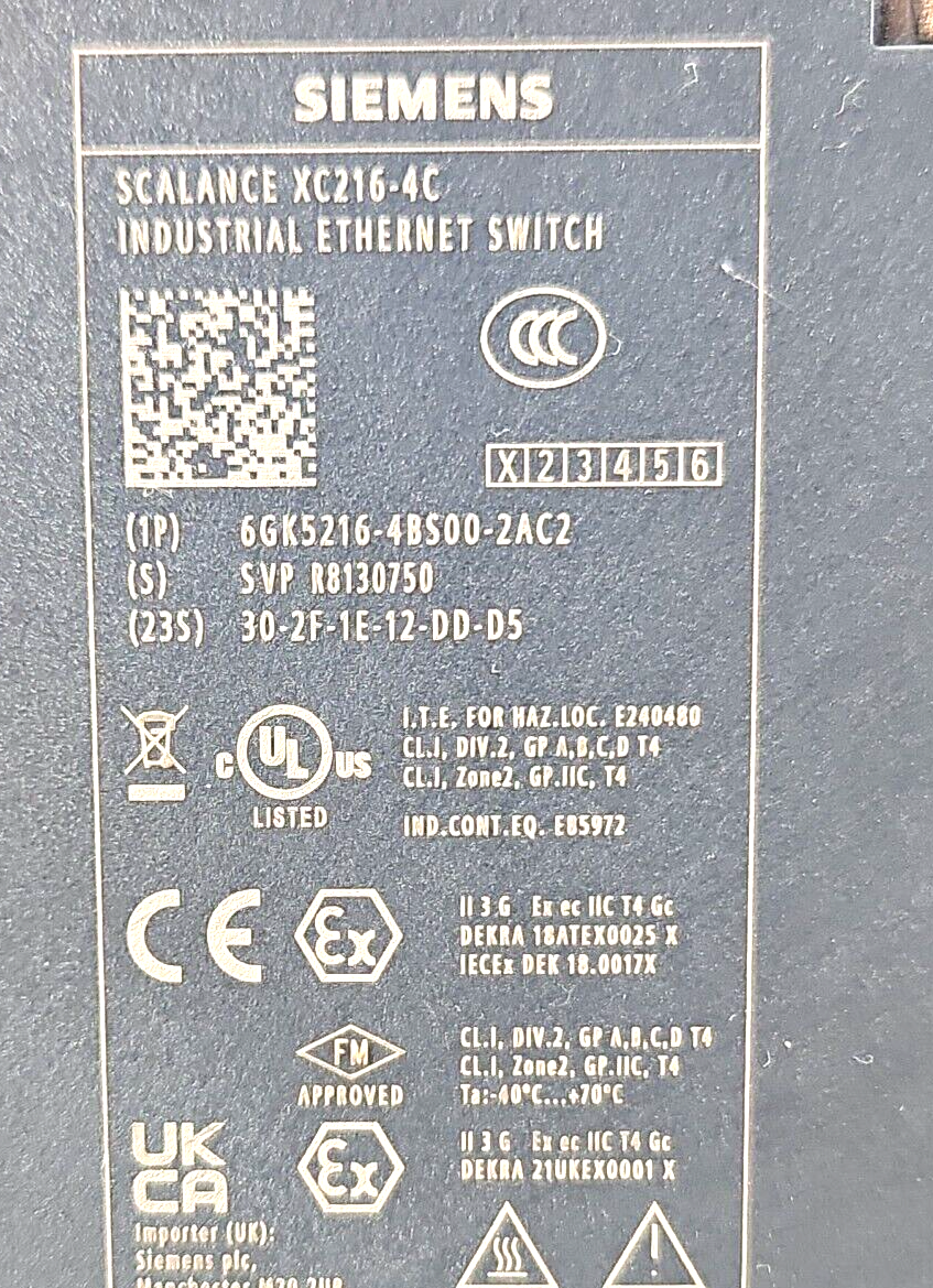 Siemens  XC216-4C Simatic Net Scalance Managed Ethernet Switch          (BIN415)