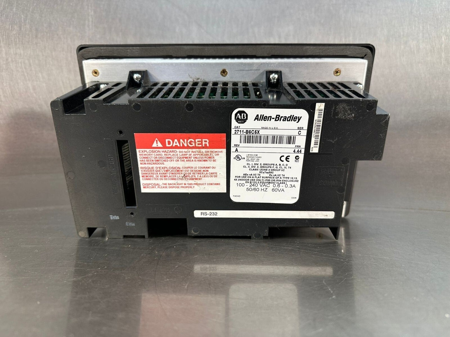 Allen Bradley 2711-B6C5X /C Panelview 600 Operator Interface Panel (10.5.2)