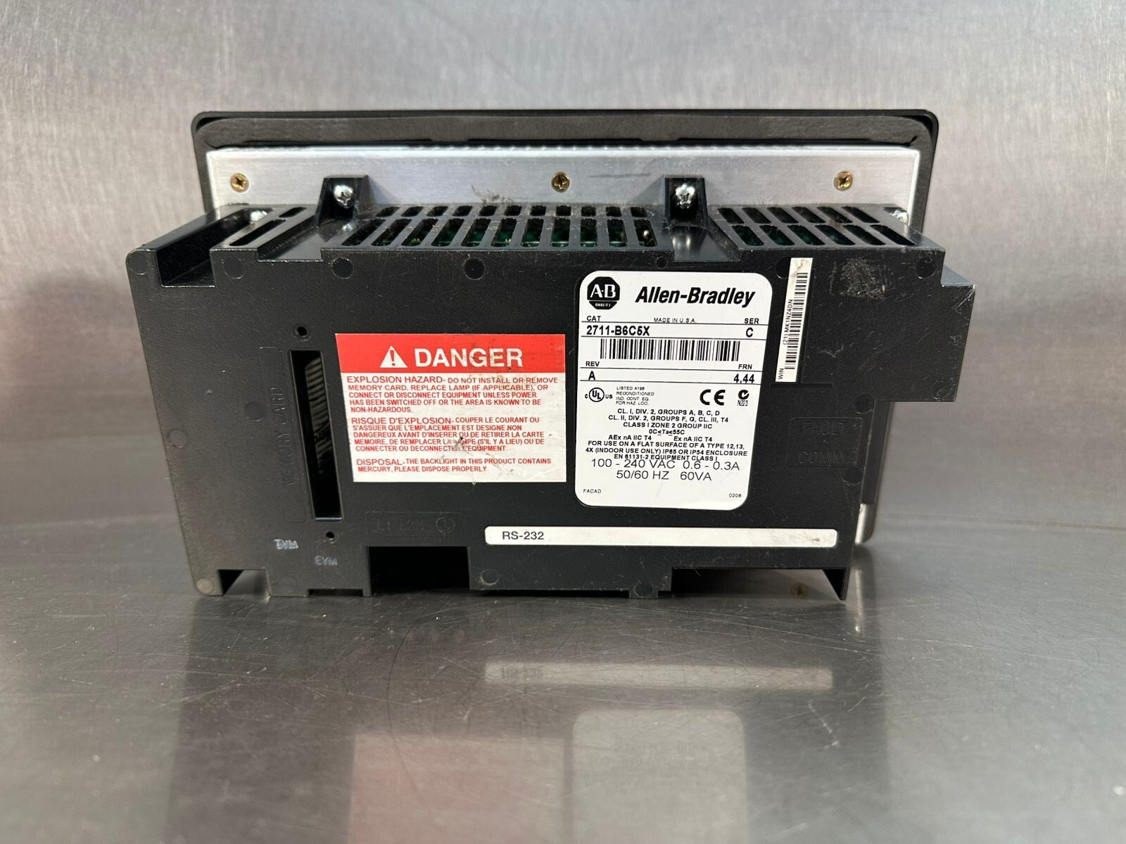 Allen Bradley 2711-B6C5X /C Panelview 600 Operator Interface Panel (10.5.2)