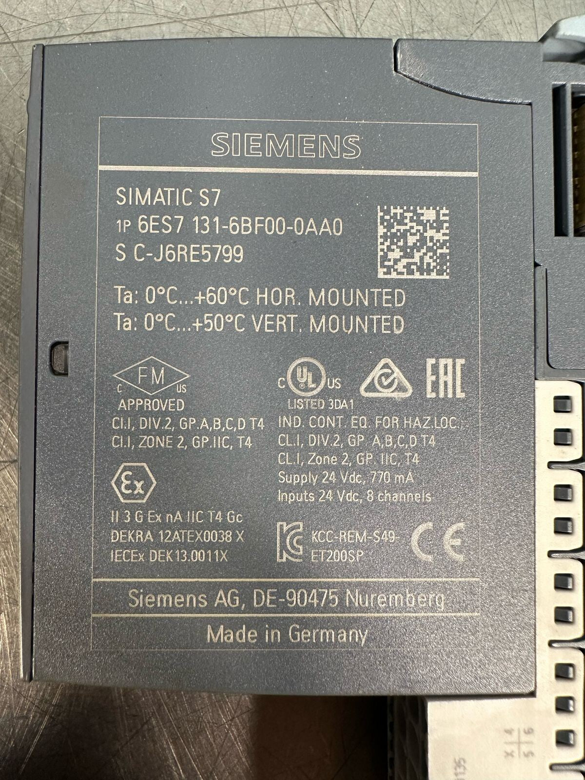 Siemens 6ES7131-6BF00-0CA0 Simatic S7 8x24VDC 6ES7-131-6BF00-0AA0 (7.4.3)