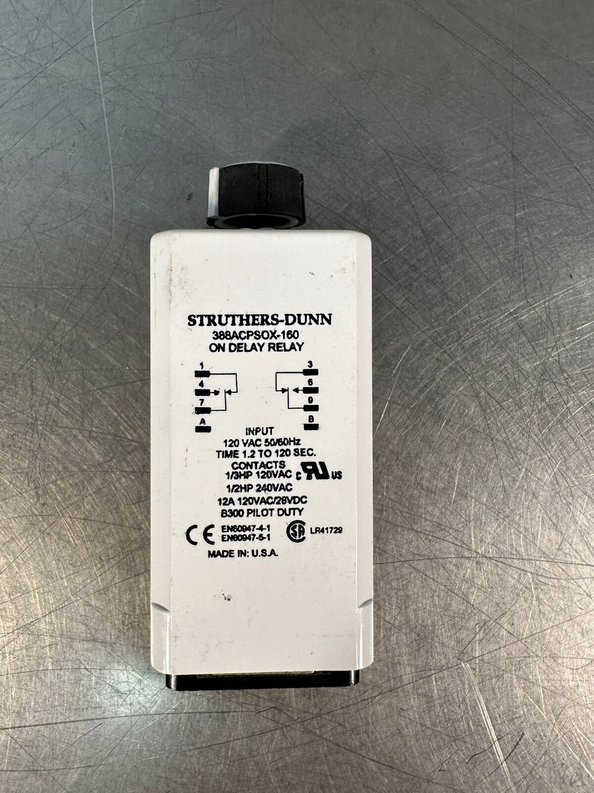 Struthers Dunn 388ACPSOX-160 On Delay Relay 1.2 To 120Sec 12A 120VA (1.1.1)