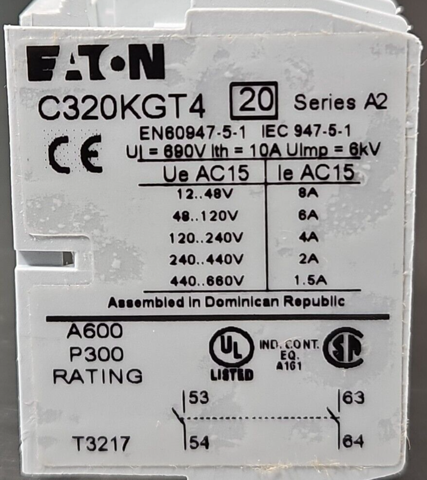 Eaton C320KGT4 Ser A2 auxliar contact                                    Loc4D21
