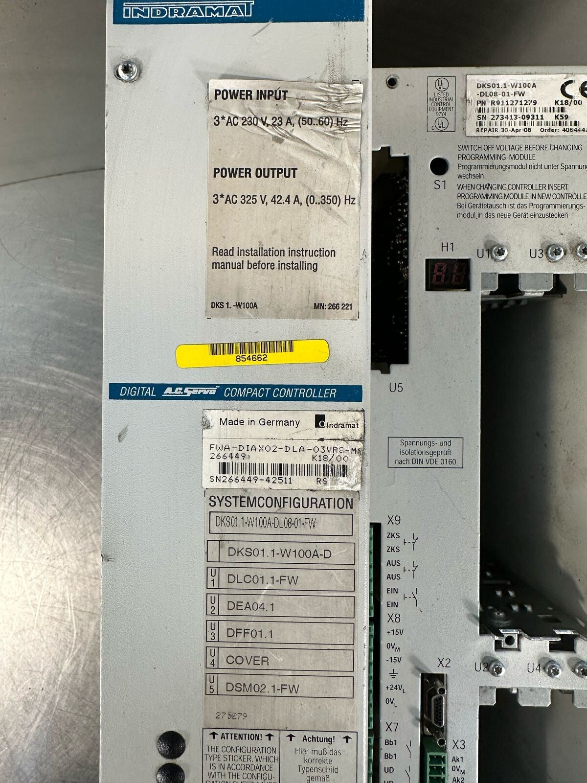 Indramat DKS01.1-W100A-DL08-01-FW DKS DIGITAL SERVO DRIVE           (2.5.3)