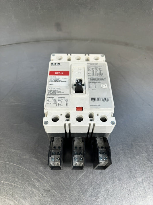 Cutler Hammer HFD3100K 3 Pole 100 Amp 600Vac Circuit Breaker HFD-K (bin1.5.1)