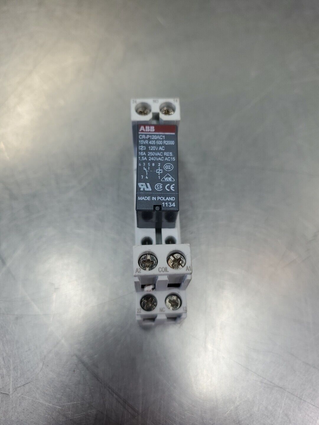 ABB CR-P120AC1 120VAC Relay (1SVR405600R2000), CR-PSS Base.                4D-32