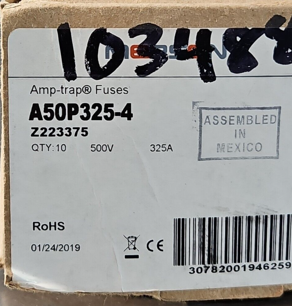 Ferraz Shawmut A50P325-4 Amp-trap Fuses 500V 325A  box w/10              loc4E15