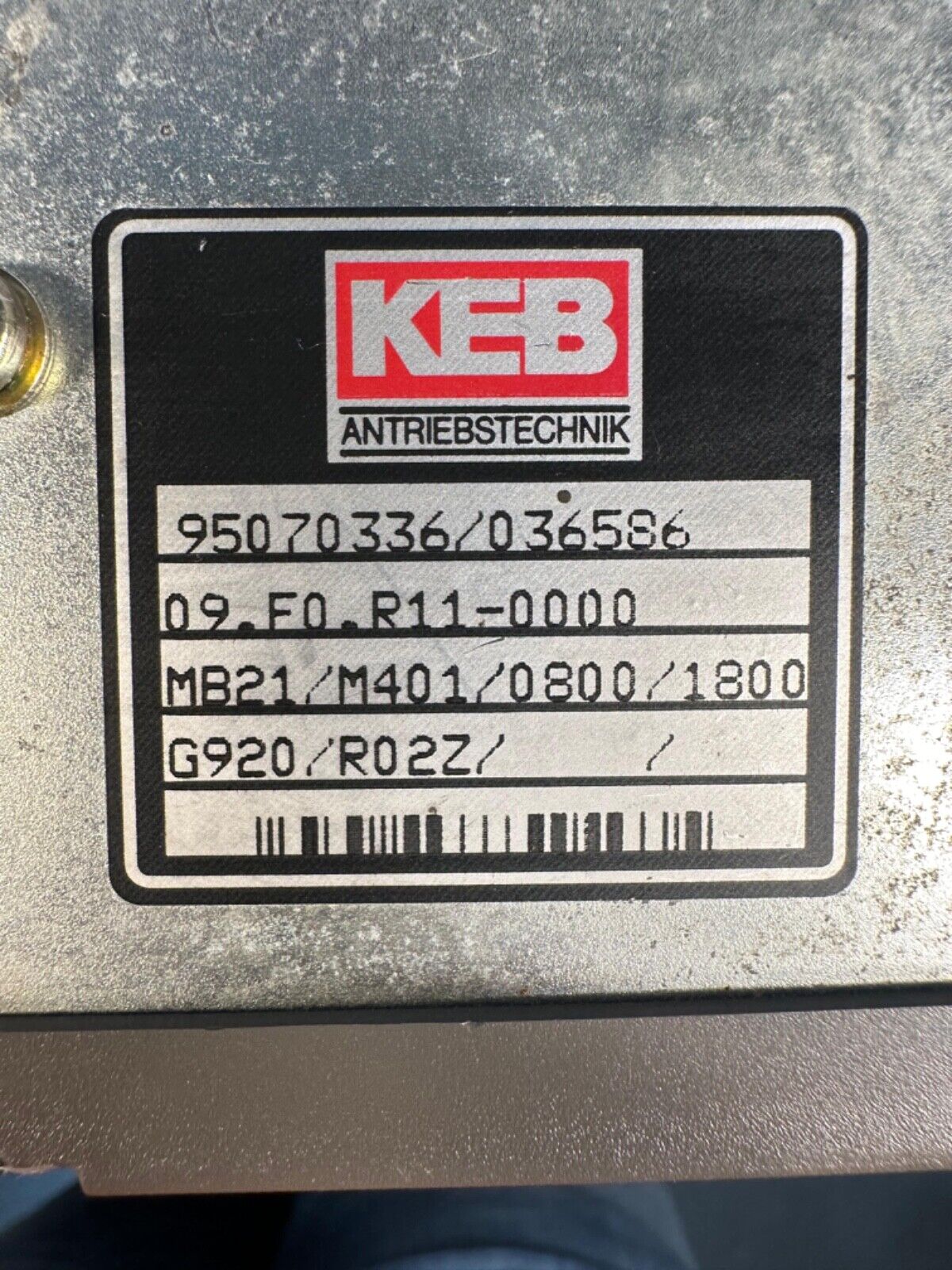 KEB Combivert  09.F0.R11-0000 / 95070336 /036586