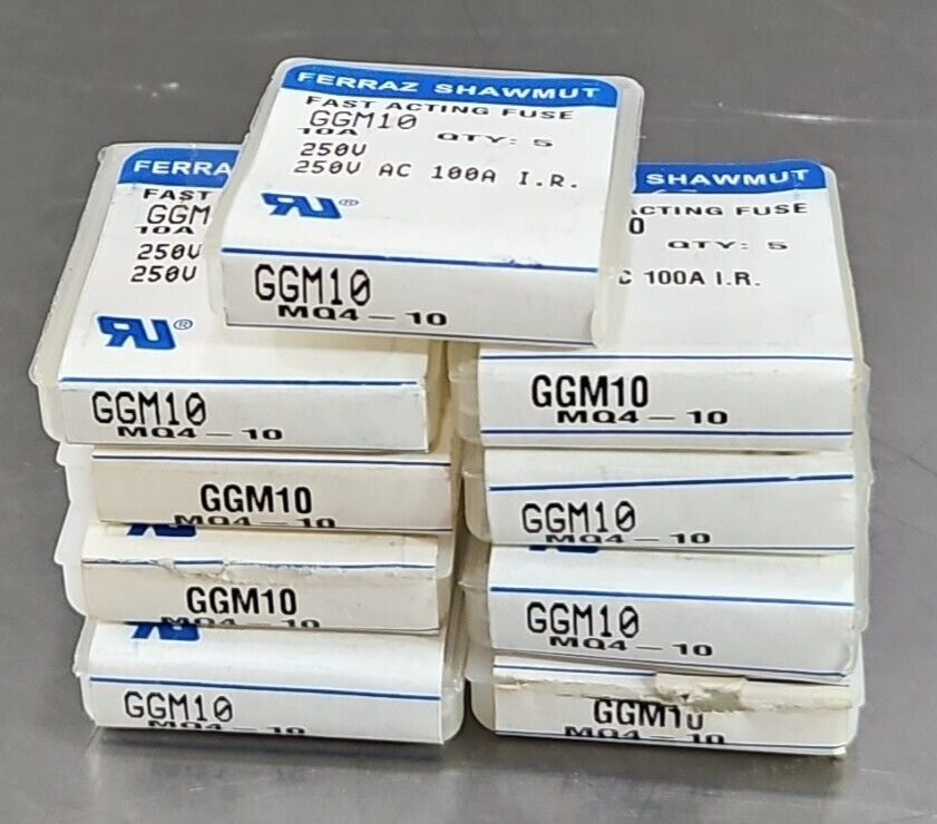 Ferraz Shawmut GGM10 Fast Acting Fuse 10A 250V   Pck w/9 boxes            loc4E2