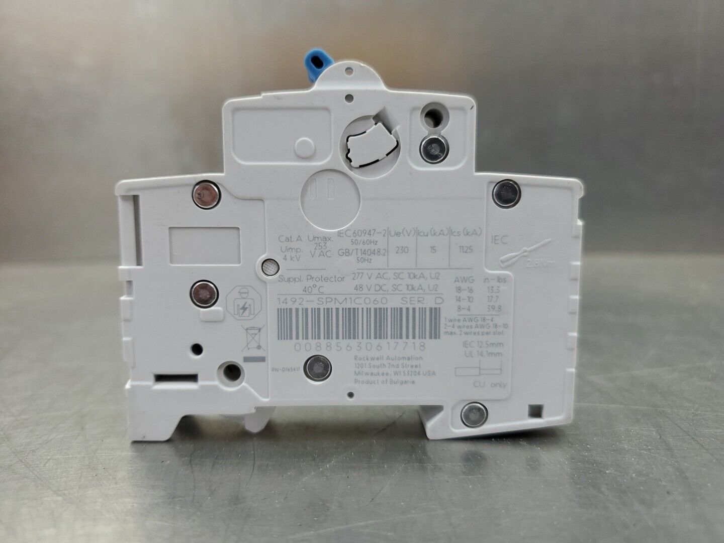 Allen Bradley 1492-SPM1C060 Ser. D 6A Circuit Breaker.                     4D-34