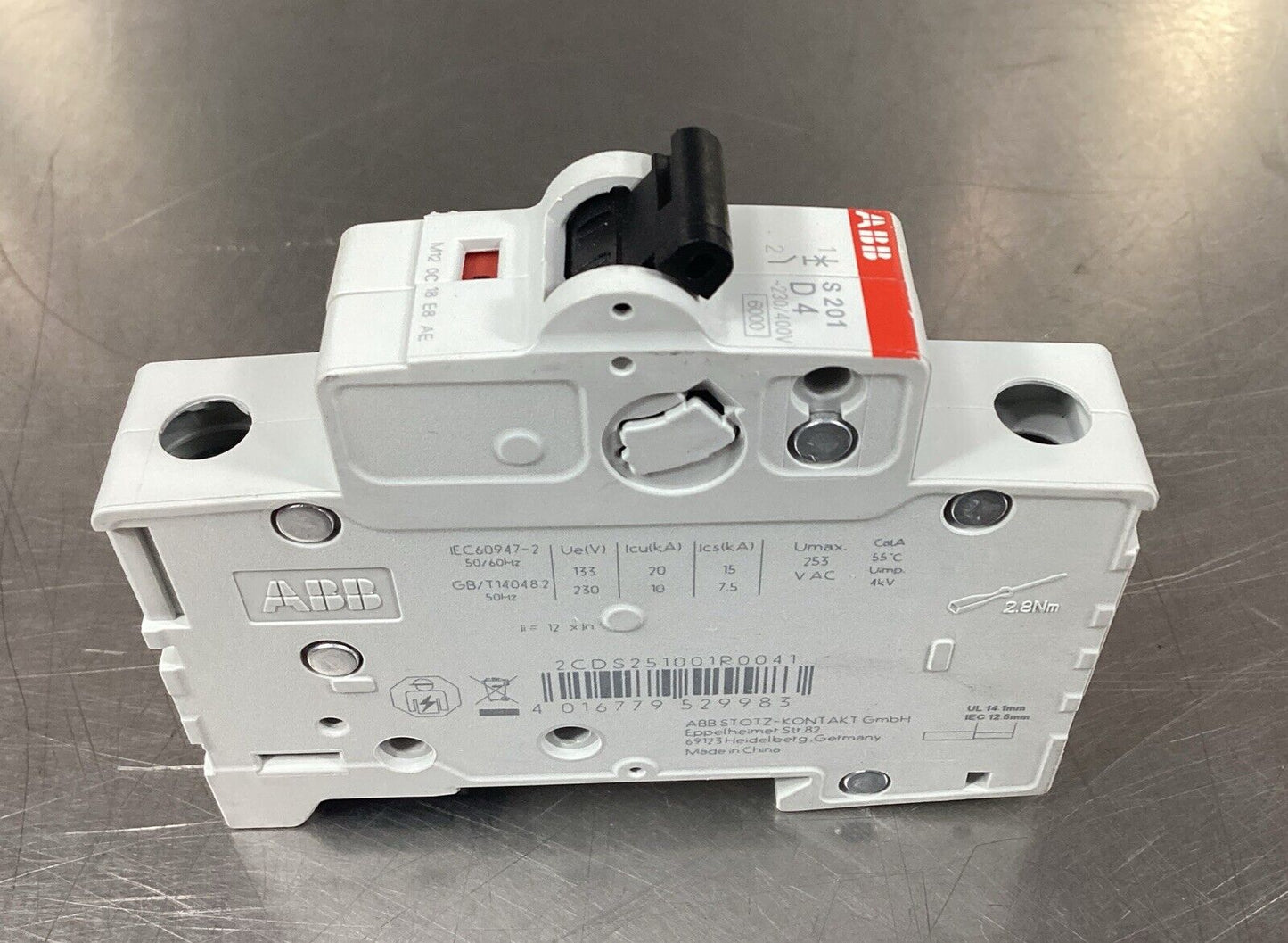 ABB S201-D4 4A Circuit Breaker  2CDS251001R0041       4A-5