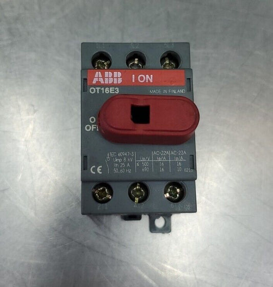 ABB SwitchLine OT16E3 3 Pole 16 AMP Disconnect Switch.                     4E-30