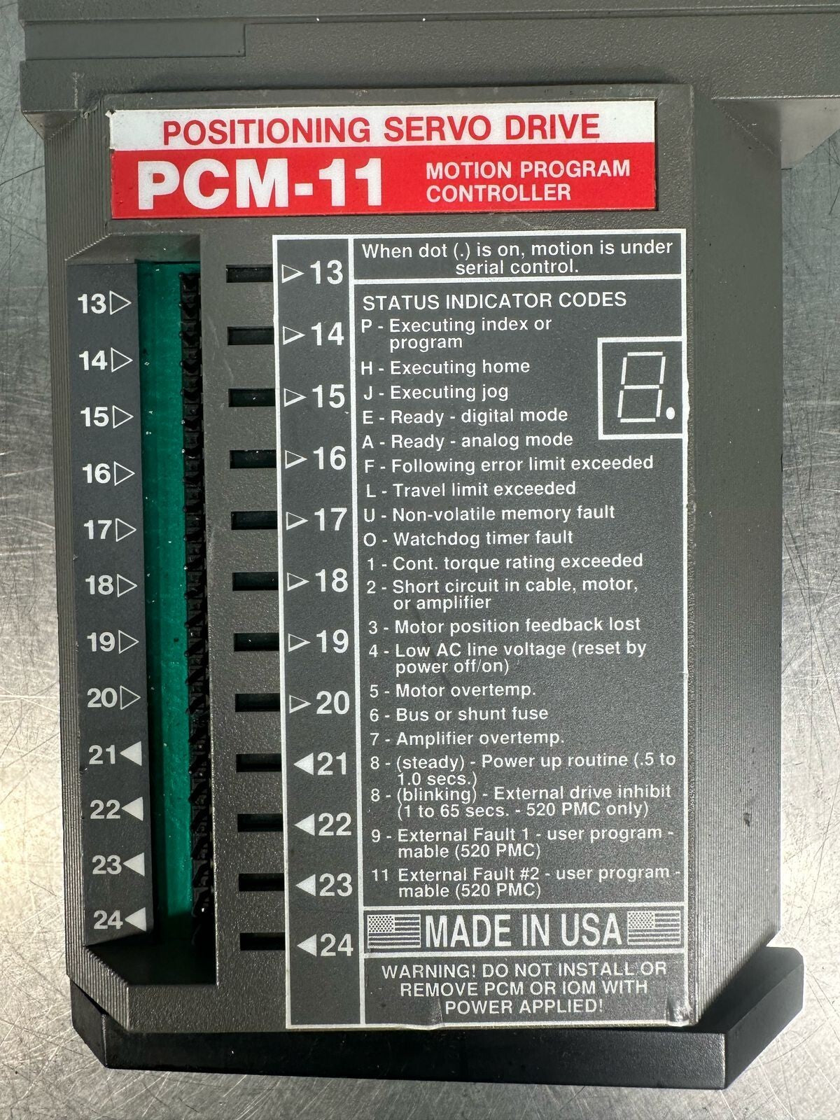 Emerson PCM-11 MOTION PROGRAM CONTROLLER 401168-01 A8 960158-01 (7.3.1)