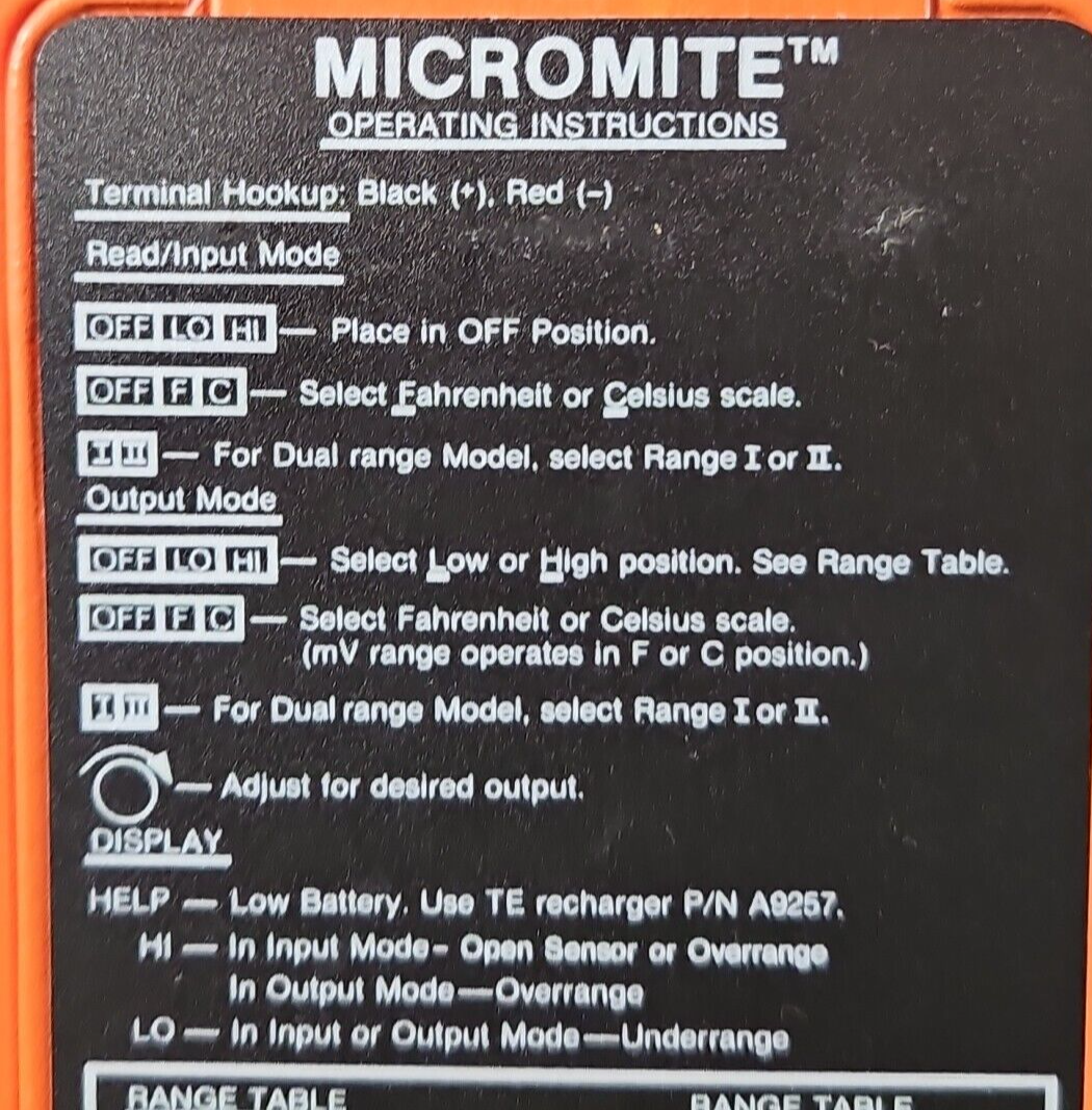 Thermoelectric Micromite ii Manual Calibrator Tester                     loc5C20