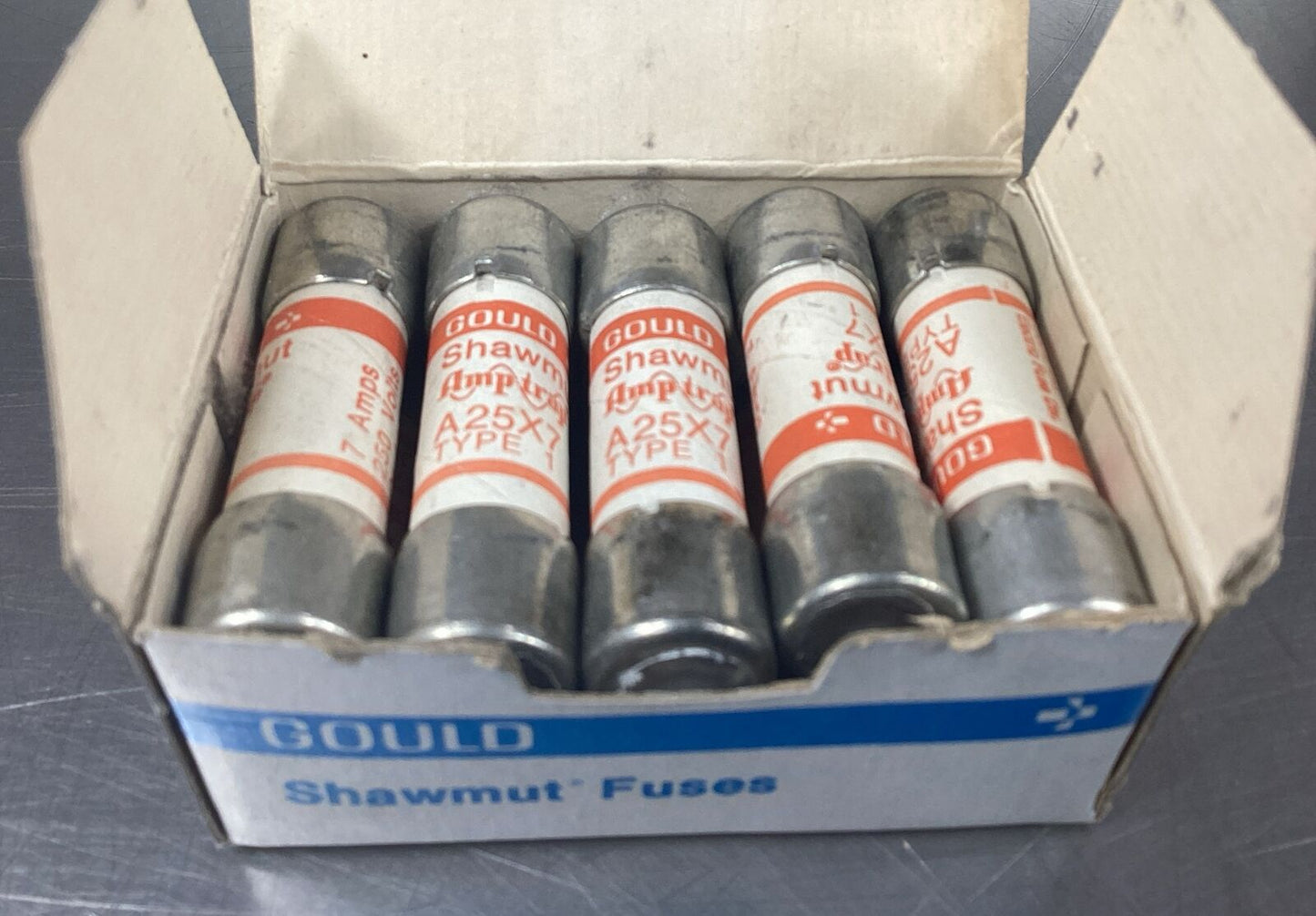 GOULD SHAWMUT  A25X7  AMP-TRAP TYPE 1 FUSE 7A 250V (BOX of 10)    4E-25