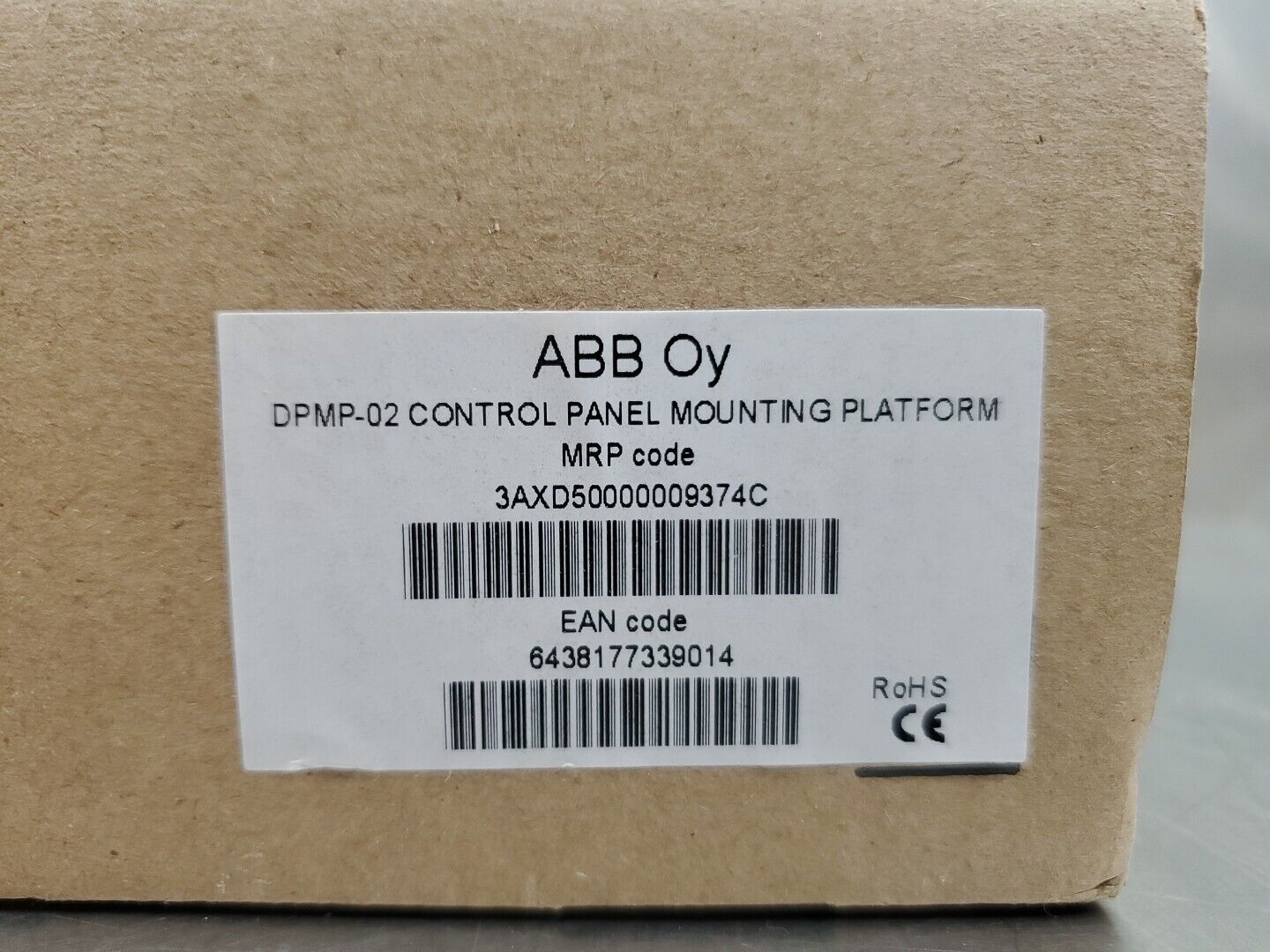 ABB 3AXD50000009374C DPMP02 CONTROL PANEL MOUNTING PLATFORM. 1E1