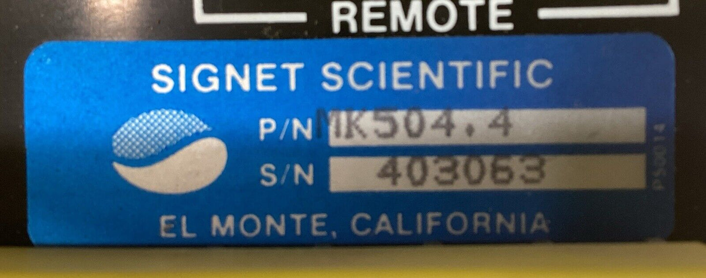 Signet Scientific  MK504.4  Batch Controller  110VAC      2C-07