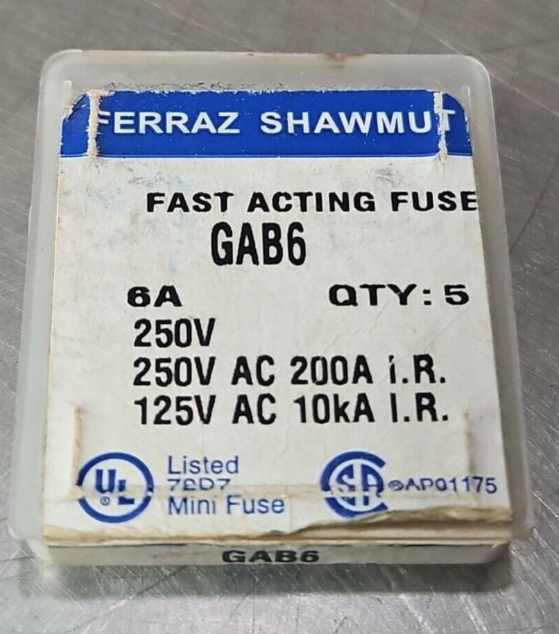 Ferraz Shawmut GAB6 Fast Acting Fuse 6A 250V                             loc4A28