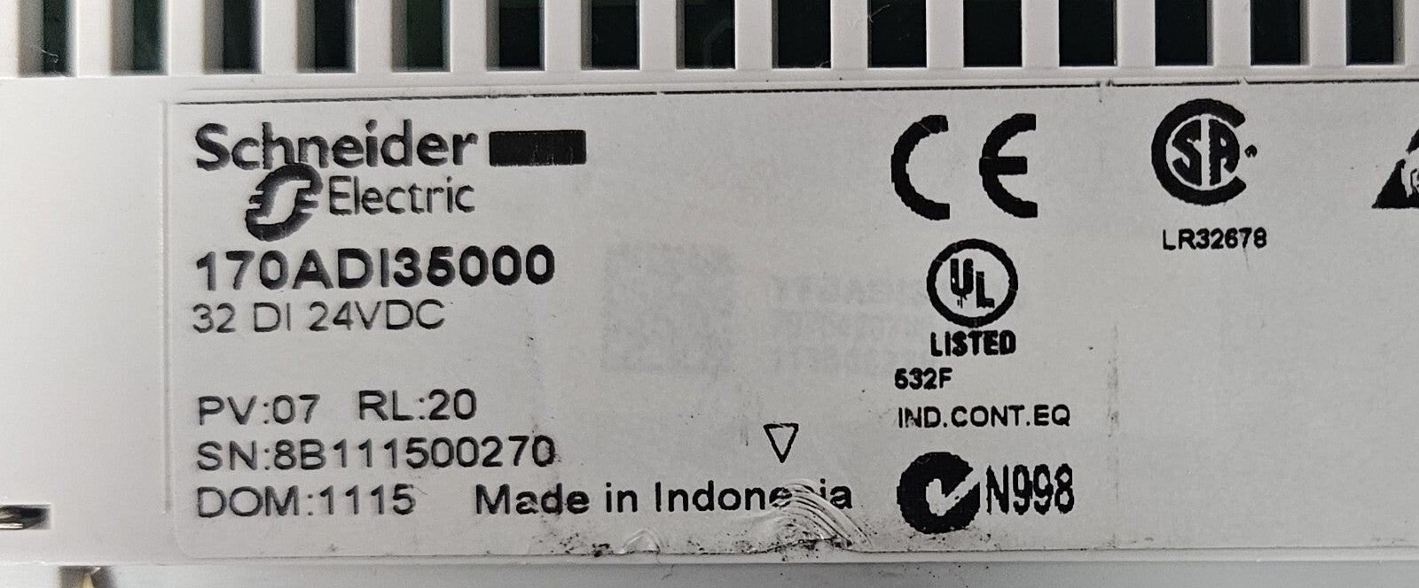 SCHNEIDER 170ADI35000 PLC Terminal Module                               (BIN632)
