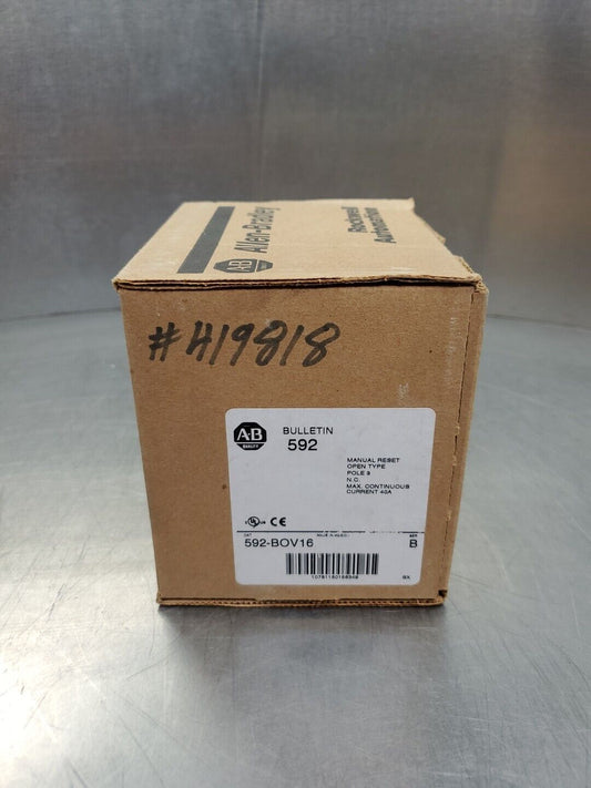 Allen Bradley 592-BOV16/B NEMA Overload Relay, Manual Reset 3P NC 40A.     4D-35