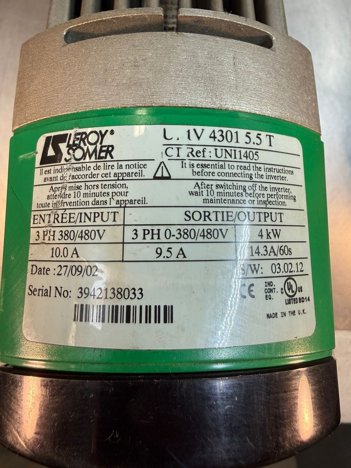 Leroy Somer UMV4301 5.5T Frequency Driver                          (8.5.7)